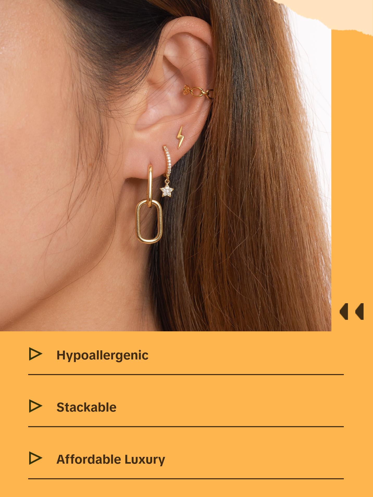 Tiny Lightning Bolt Stud Earrings