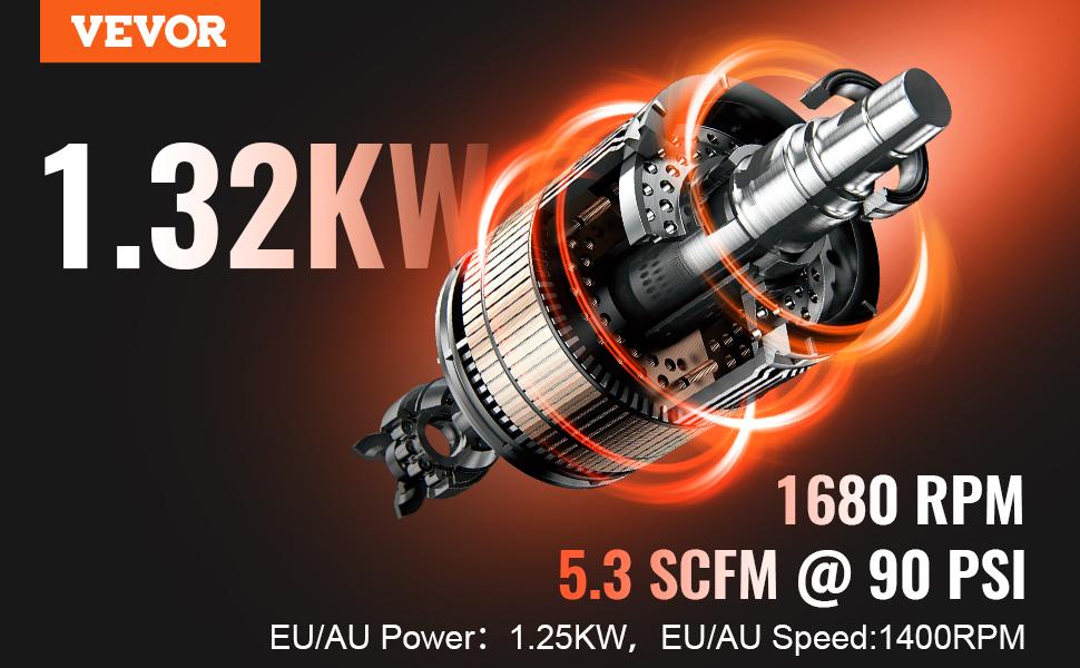 VEVOR Air Compressor Compact Portable Oil Free, TikTokShopBlackFriday, Max. 15 Gallon Steel Tank, 2HP 5.3 CFM@90 PSI Oil Free Air Compressor & Max. 125PSI Pressure, 78dB Ultra Quiet Portable Compressor, for Auto Repair