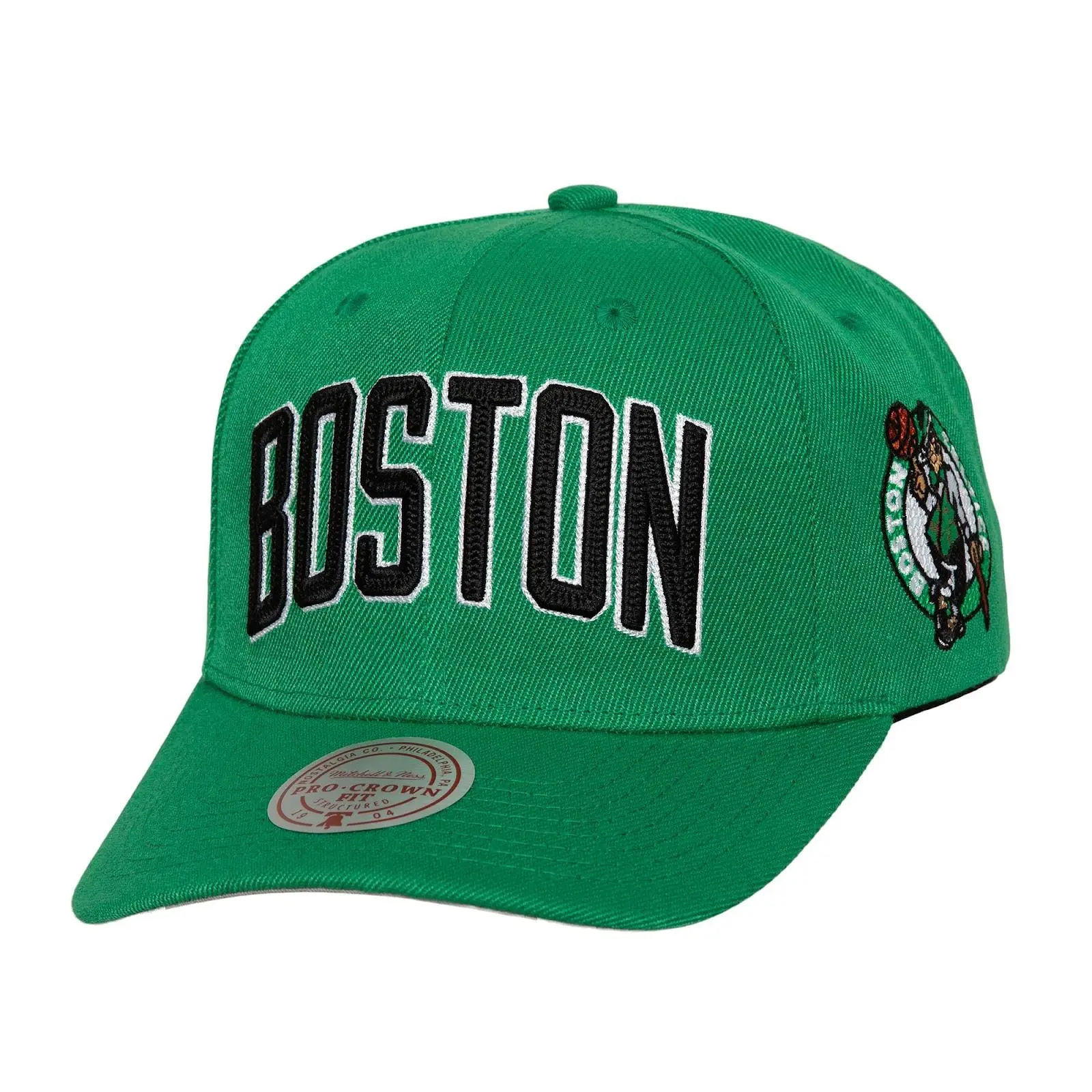 Mitchell & Ness Boston Celtics Kelly Green Chain Gang Pro Crown Casual Cotton Graphic Regular Fit Team Logo Snapback Hat