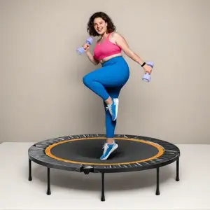 Mini Trampoline Fitness Adults - 40''/48'' Foldable Trampolines Max Load 330lb, Indoor Trampoline For Exercise Training Quiet