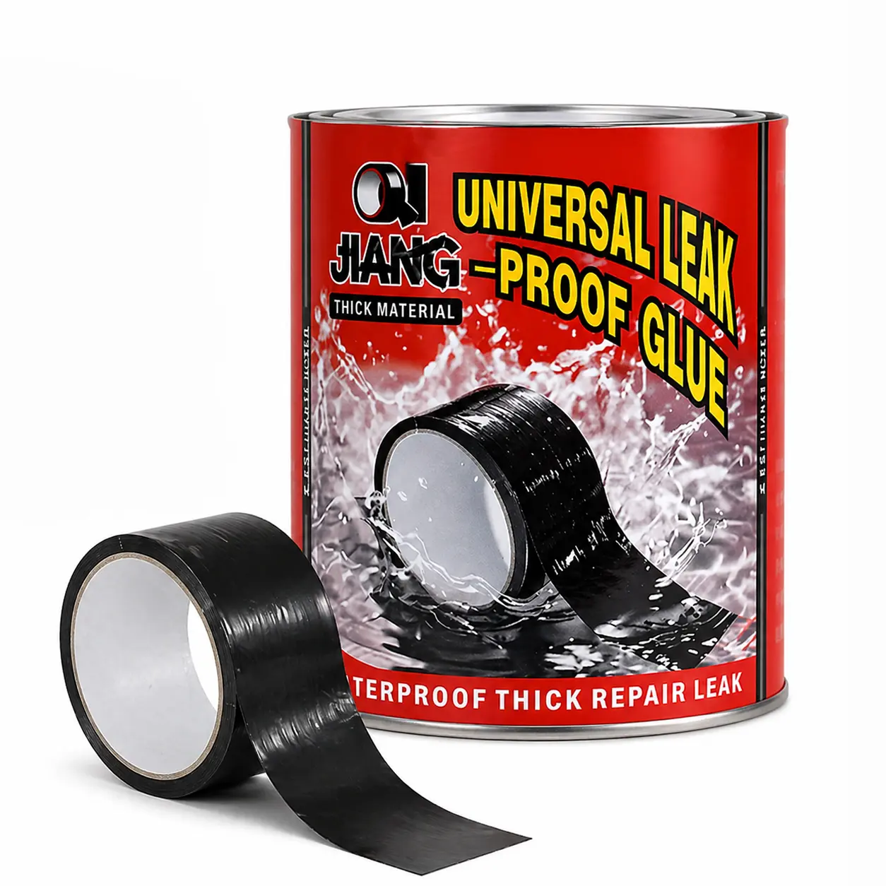 Heavy Duty Waterproof SeaPatch Rubberized Duct Tape - Super Strong Adhesion, Long Lasting Adhesive, No Residue, Flexible, Weather Resistant - Sealing Power for Reptile Pet Supplies Pipes, Buckets, Roof, PVC Hose (4 in x 5 ft, Black)