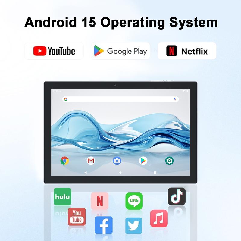 TikTokShopJumpstartSale,PEICHENG Android 15 Tablet 10.1" 18(6+12)GB RAM 128GB ROM Dual Camera Bluetooth Keyboard Mouse Stylus 2.4G/5G,For Valentine's Day Gift WiFi Type-C Charging Large Storage Portable Cellphone Smartphone PINK