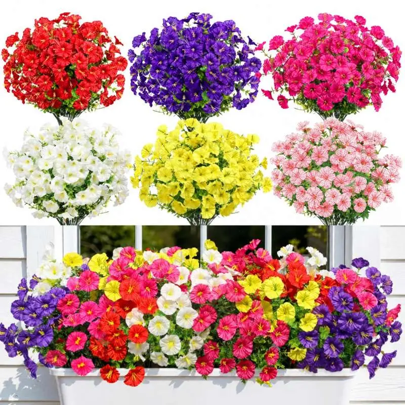 Realistic Artificial Flowers - UV & Sun Resistant Outdoor/Indoor Plants, No Fade Vibrant Purple/Rose/Pink/Yellow/Pink/White/ Lavender/, Low Maintenance Faux Floral Decor for Garden, Patio, Porch, Outdoor Artificial Flowers #halloweenfinds #hotelvibes