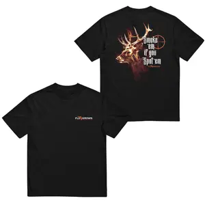Smoke ’Em If You Spot ’Em Deer Hunting T-Shirt, Buck Hunter Crosshair Graphic Tee for Hunters