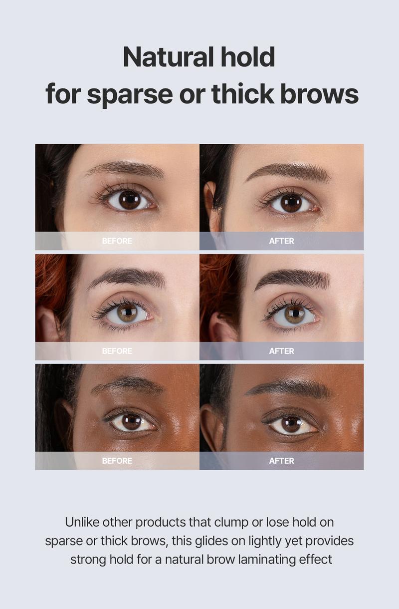 [Single / Duo] Espoir The Brow Laminating Gel - Brow Gel&Pencil Duo - No Flaking Brow, Non-Sticky, Anti-Dandruff, 24Hr Long Lasting, Laminating Gel, Slim Hard Formula Pencil, All-day Long Lifting, Natural Clean Brow, Clear Gel, Vegan & Cruelty-Free