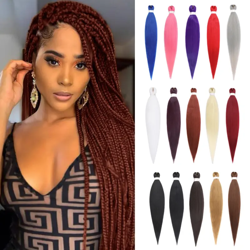 2-Tone Ombre Pre Stretched Braiding Hair Extensions (3 Packs, 26&30In) - Professional Synthetic Yaki Straight, Itch-Free, Flame-Retardant, Lightweight, Hot Water Setting - Ideal for Braids, Weddings, Halloween Gifts, Birthday Gifts