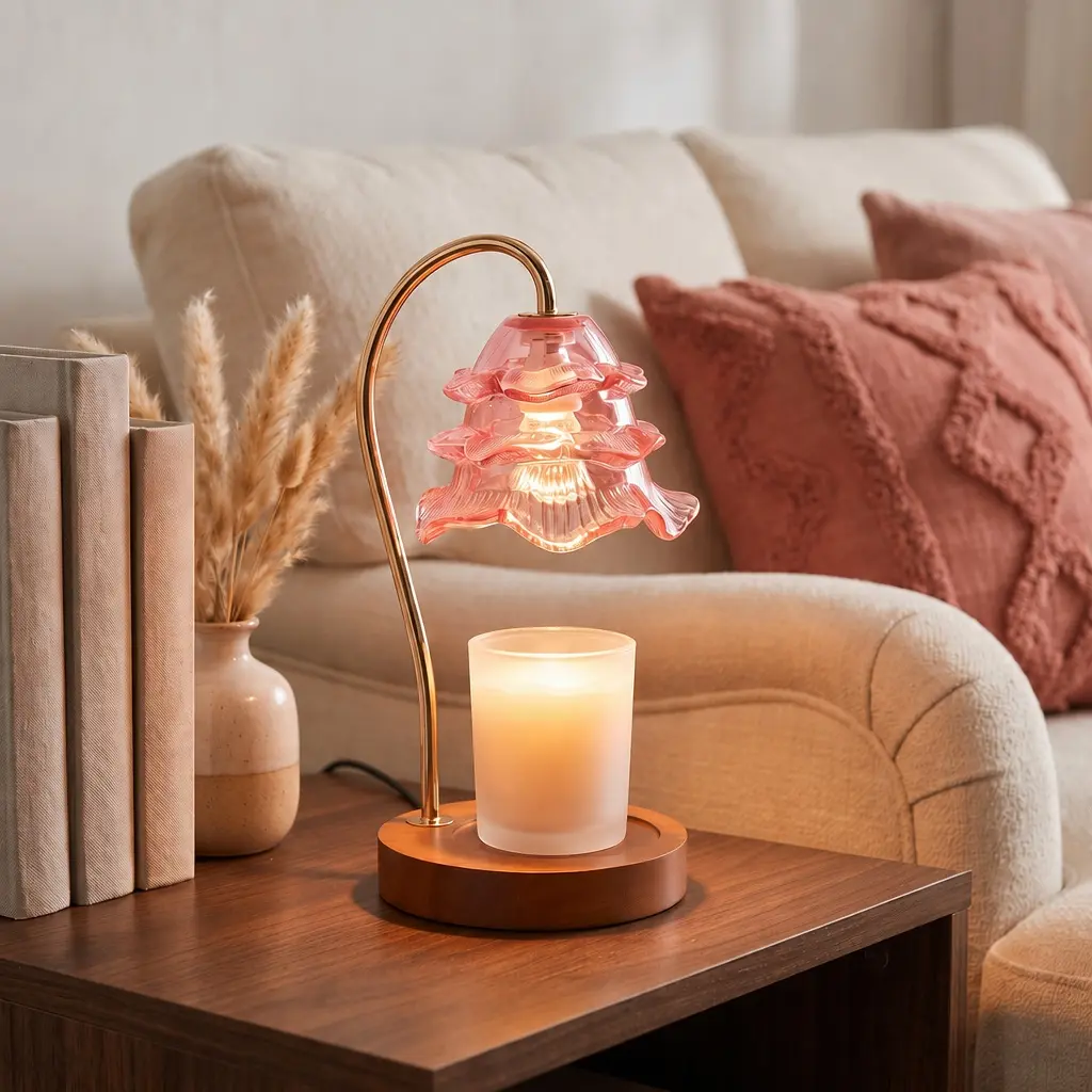 Candle Warmer Lamp with Timer Dimmer, French-style Flower Lamp,2 Bulbs Included, Christmas Birthday Gift for Mom Women,House Warming Gifts for New Home Bedroom Decor,Flameless Fragrance Lamp for Home Bedroom Decor