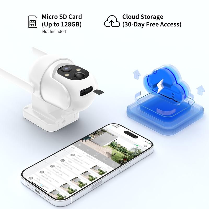 4G LTE Solar Powered Security Camera CB114S with 2K Live View 360° Coverage Two Way Audio PIR Motion Detection IP65 Waterproof Outdoor Surveillance（4G DATA REFILL Required）