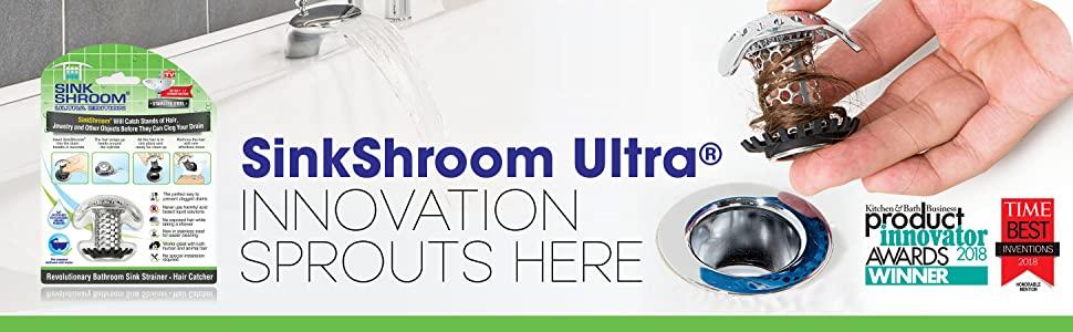 SinkShroom Ultra Revolutionary Bathroom Sink Drain Protector, Stainless Steel for Bathroom Sinks, Clog Prevention for Home Drains