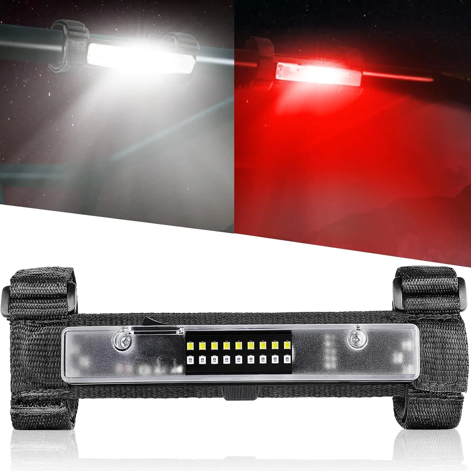 UTV Roll Bar Mount Dome Light - Universal Interior LED Light with White/Red Interior Lighting for Polaris RZR, Can Am, Tacoma, Kubota, GMC F250, Talon, Kawasaki Mule Teryx, Yamaha UTV/ATV, Boat, Cub Cadet Challenger, Maverick