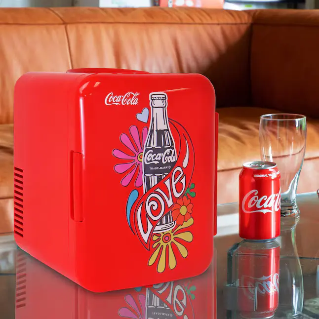 1970s Retro Style Coca Cola Mini Fridge - Cools to 32°F & Warms to 135°F