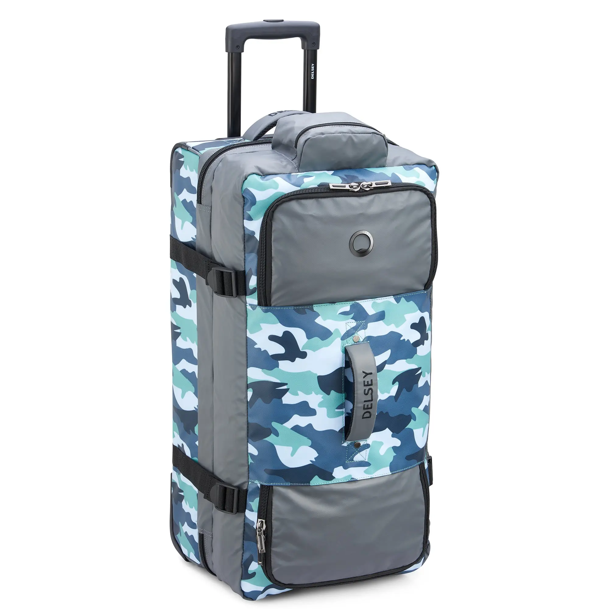 DELSEY Raspail Large Wheeled Travel Duffel Bag - Lightweight Travel Luggage, Water-Resistant Recycled Fabric, Compartmentalized, TSA Lock, Multiple Handles, Dual Wheels, Easy-Fold, Extra Durable, Compact Rolling Duffle Bag, Dual Wheels Duffle Bags
