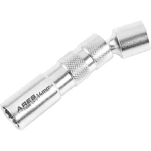 11000-14mm Thin Wall Magnetic Swivel Spark Plug Socket - 3/8-Inch Drive 12-Point Spark Plug Socket - Walls 2mm Thinner Than Standard Spark Plug Sockets