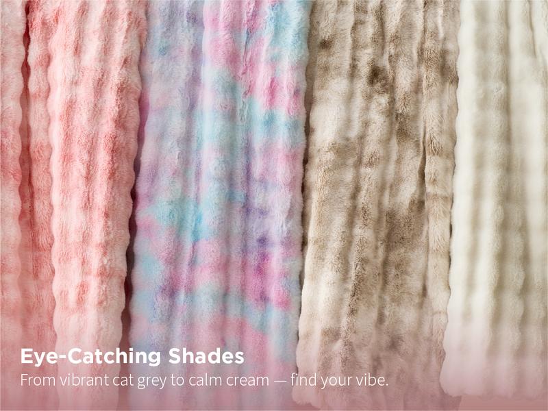 【Valentine's Day gift】Bedsure Weighted Faux Rabbit Fur , Soft Fluffy Fuzzy  Cozy Plush Sherpa Fleece  Blanket, Thick Warm Christmas Blanket Gifts for Women,The  Blanket  For Stress & Anxiety,Soft  Warm ComforterComforter