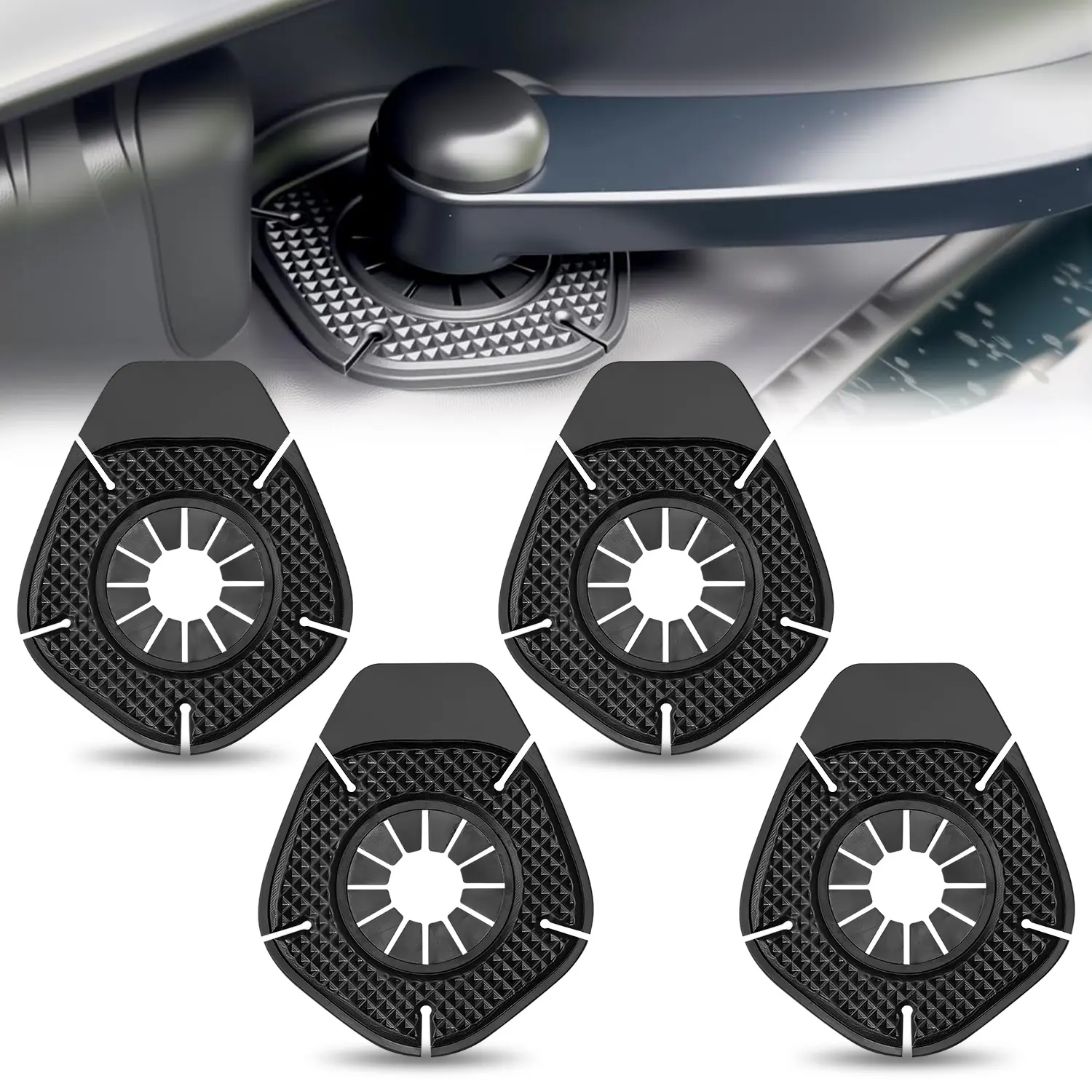 Caurfa 2PCS Automotive Car Wiper Hole Protector, Durable Windshield Cover, Universal Car Accessories for Most Vehicles, Anti-Leaf Exterior Component, Car Protector