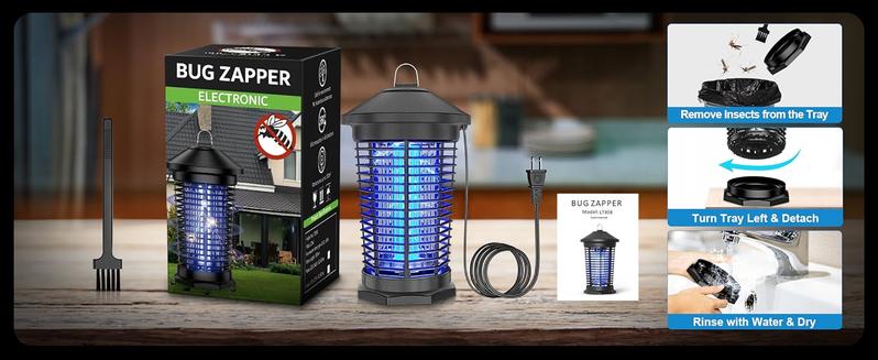 AUKFA Bug Zapper Outdoor Indoor, Electric Mosquito Zapper, Waterproof Fly Trap Insect Killer for Home Backyard Patio Garden Camp Site catcher killing