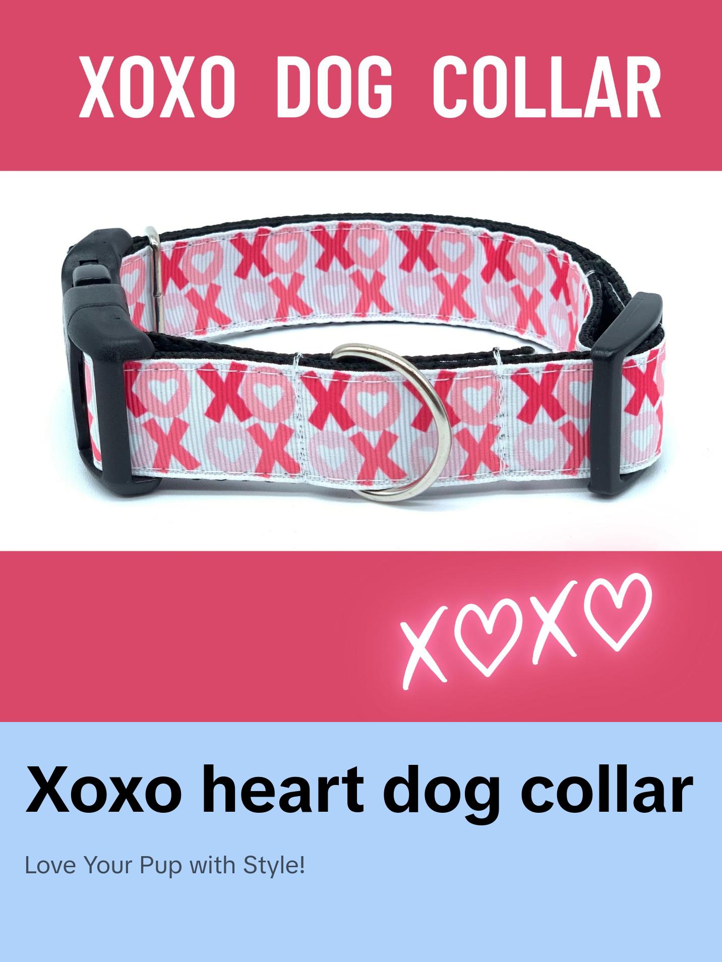 Pink XOXO Heart Dog Collar
