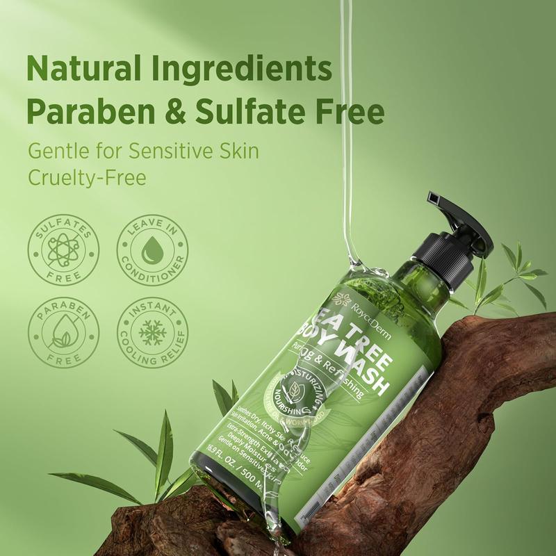 Roycederm Antifungal Body Wash & Soap, Antibacterial, Tinea Versicolor, Tea Tree Body Wash, Back Acne, Folliculitis, For Jock Itch, Athletes Foot, Body Odor, Ringworm