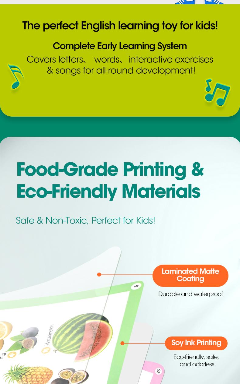 My First English Words Sound Book,2025 Upgraded 1–6 Years,300+ Words,13 Learning Themes.Talking Book Interactive Educational Toy Montessori Learning for Toddlers Preschool Kids.