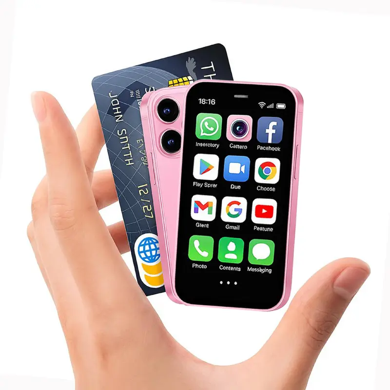 3-inch mini pocket smartphone with HD touch screen, 2+16GB RAM, dual SIM dual standby, 2MP+5MP dual camera, 3G unlocked Android 9 smartphone, supports WiFi, Bluetooth, GPS, and calls.Suitable for children's portable phone