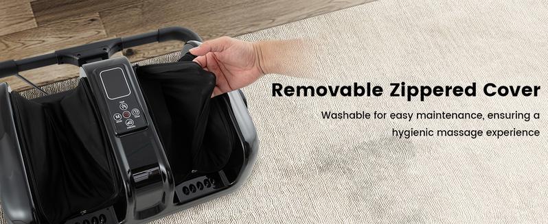 Costway Foot Massager with Heat, Remove Control, 2 Vibration Options, 5 Mode & 5 Compression Intensity, 360°Adjustable Stand, Electric Foot Massager, Shiatsu Feet Massager for Calf Arm Relax