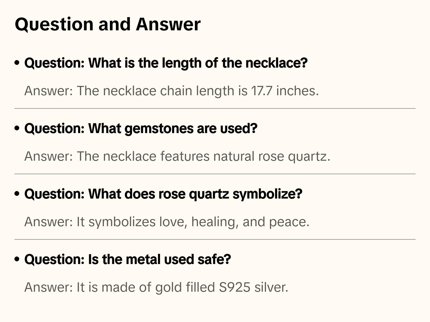 Rose Quartz Dainty Pendant Necklace