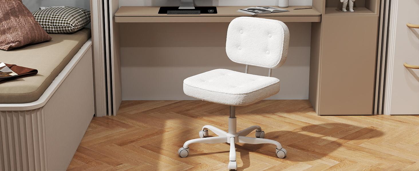 Compact Comfort Teddy Swivel in White Plush Fabric Adjustable Casters for Vanity Use Compact Design Ideal for Home Offices love chair Compact Comfort Teddy Swivel in White Plush Fabric Adjustable Casters for Vanity Use Compact Design Ideal for Home Offices love chair