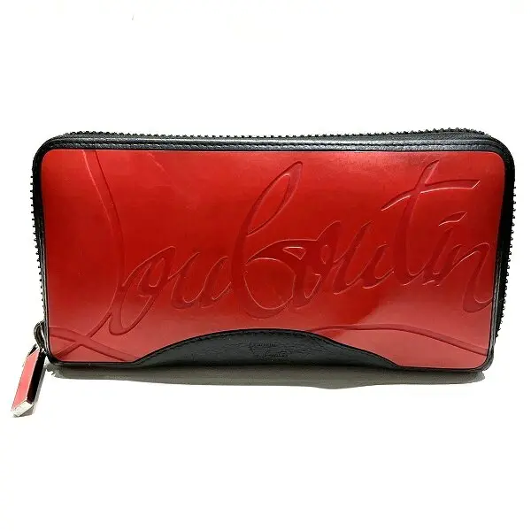 Pre-owned christian louboutin Calfskin Small Leather Goods Panettone Leather Long Wallet