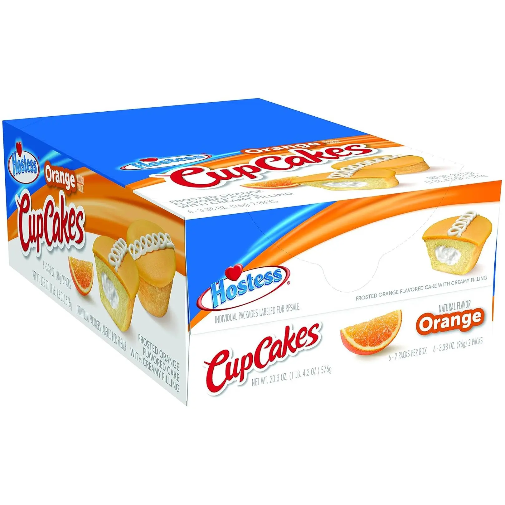 Hostess Delicious Orange Cupcakes 6-Pack for Sweet Treats