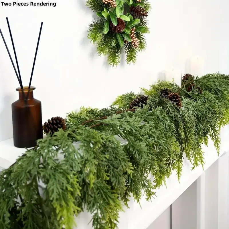 Real Touch 6ft cedar garland，chrismas decoration，firework decoration
