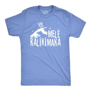 Mens Mele Kalikimaka T Shirt Funny Surfing Hawaiian Christmas Santa Tee Mens Funny T Shirts Cool Vintage Fashion T-Shirt Gift Classic Menswear Christmas Apparel for Men Novelty Tees for Guys Light Blue