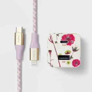 2-Port Wall Charger with 6' USB-C Cable - heyday Floral 2-Port Wall Charger with 6' USB-C Cable - heyday Floral