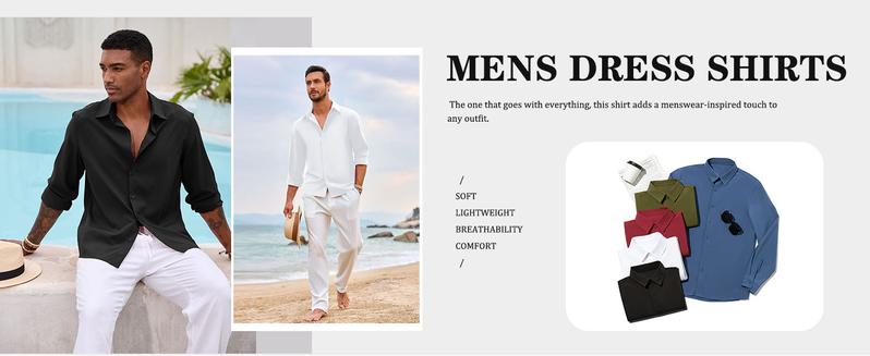 PASLTER Mens Distressed Henley Shirts Retro Long Sleeve Tee Shirts Casual Button Down Washed T-Shirts for Men