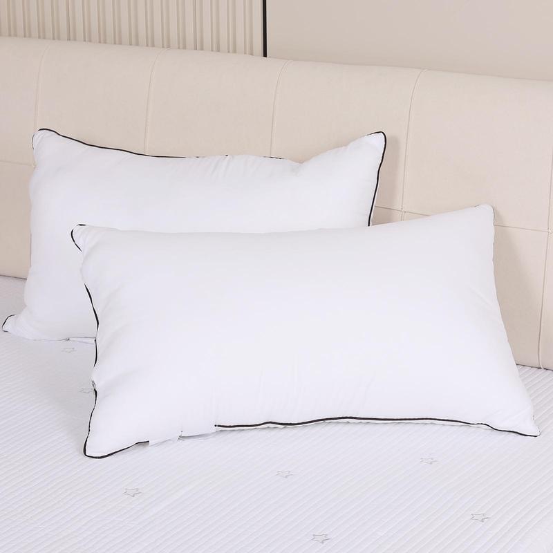 UFIST 2Pcs Luxury Hotel Bed Pillows - Fiber Filling White Contemporary Bedding for Home Travel Guest Rooms Machine Washable Sturdy Ideal for Back Side Sleepers Neck Support Multi-Purpose Use Pillows For Bed and Deep Sleep