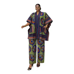 CRZ Royal Apparel Ankara Kimono Jacket and Pant Set With Zipper