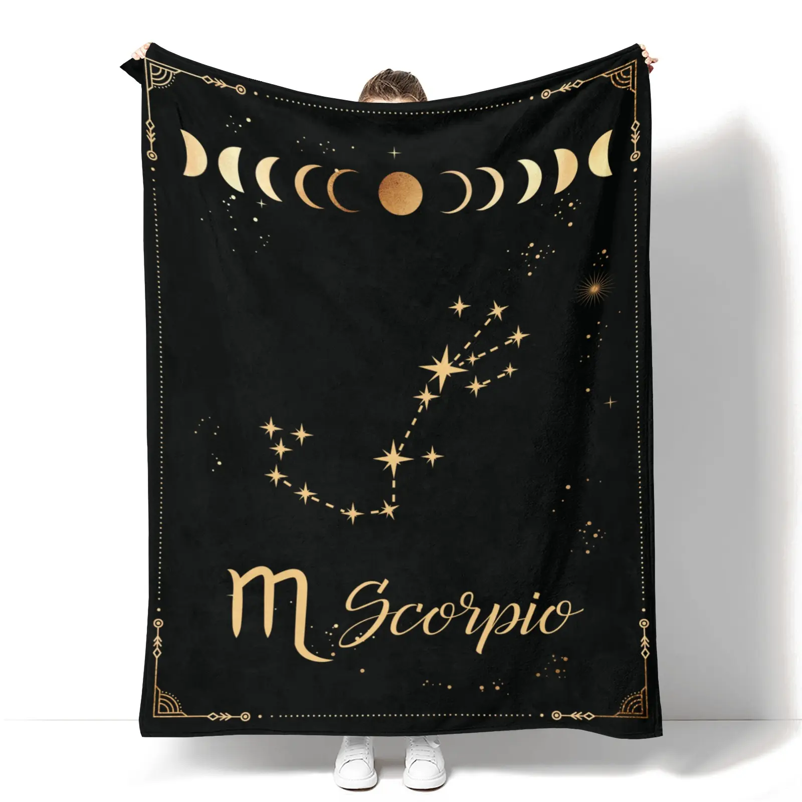 Scorpio Constellation Astrology Sign Throw Blanket - Soft and Cozy Textile, Perfect for Astrology Lovers, Versatile Witchy Room Decor, Wonderful Birthday Gift for Women Men
