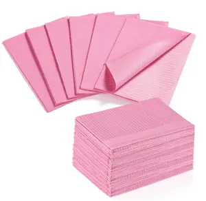 Disposable Nail Mats, 50 Pcs 3-Ply Absorbent Nail Table Pads with PE Backing, 18” x 13” Nail Desk Protection for Manicure Pedicure, Acrylic Gel Practice, Salon & Home DIY (Pink)
