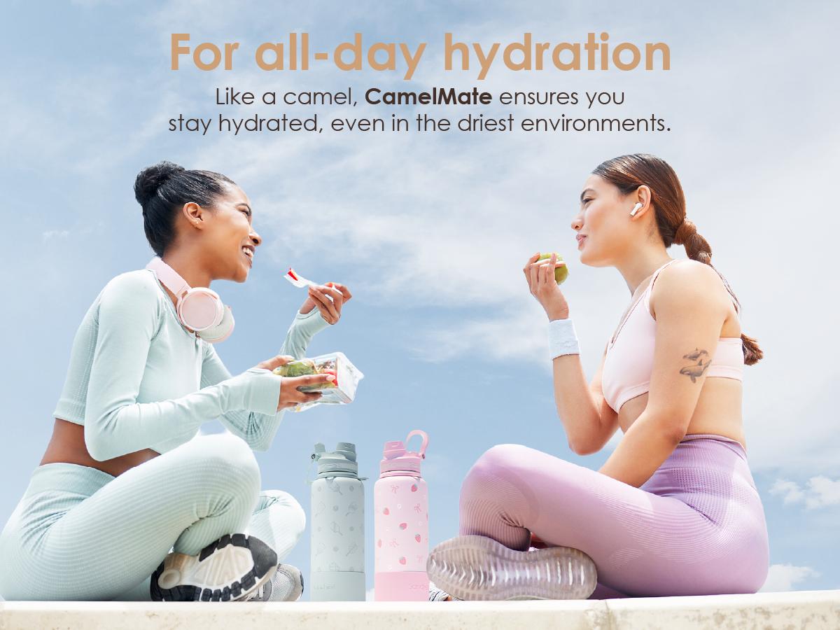 Sandjest 32oz Insulated Stainless Steel Water Bottle with Strap and Spout Lid, 100% Leak Proof, Gym Sports Travel Outdoor, Gifts for Women Christmas