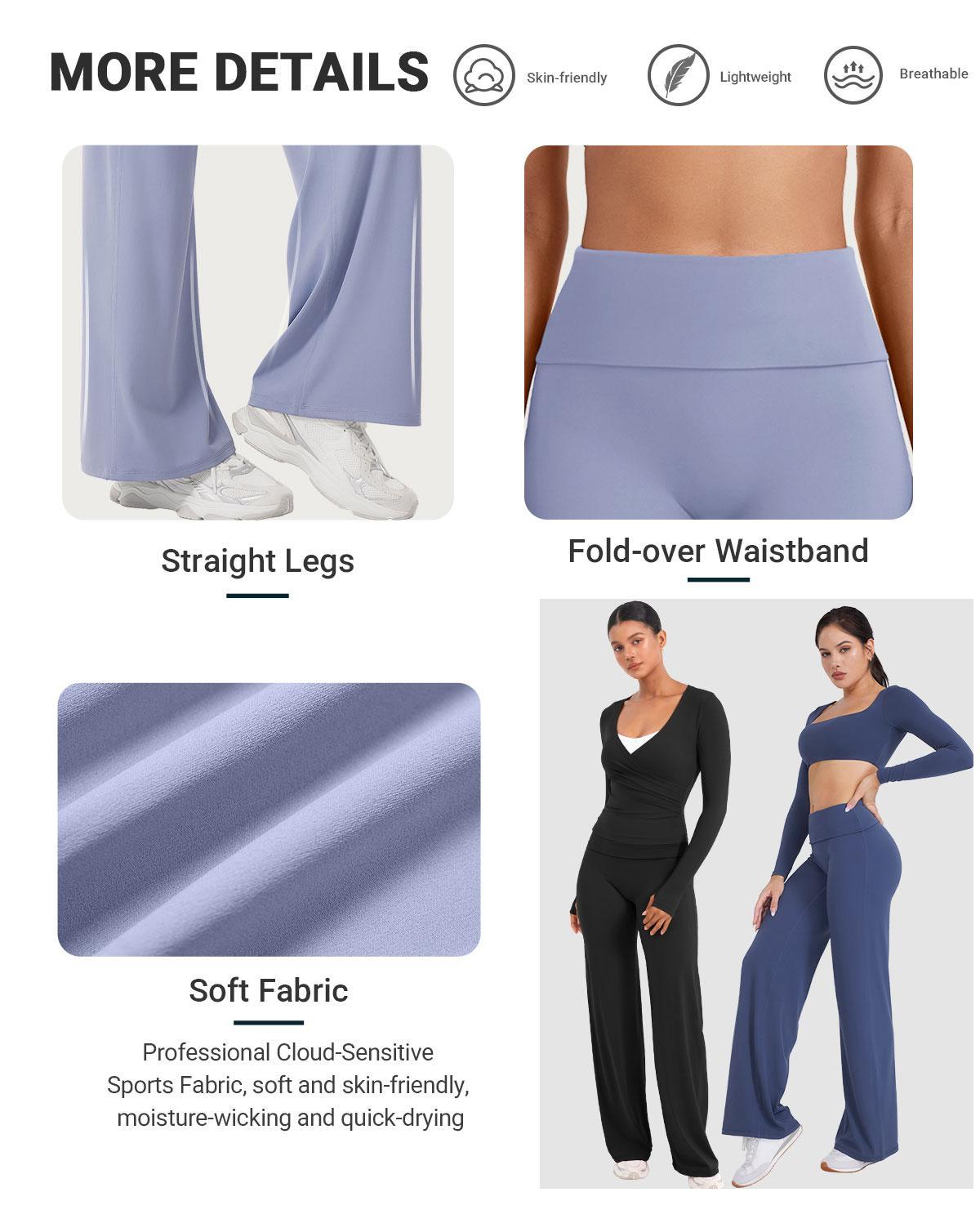 YEOREO Fold Over Yoga Pants 31.5" Straight Leggings for Women High Waist Gym Outfits Tummy Control YEOREO Fold Over Yoga Pants 31.5" Straight Leggings for Women High Waist Gym Outfits Tummy Control