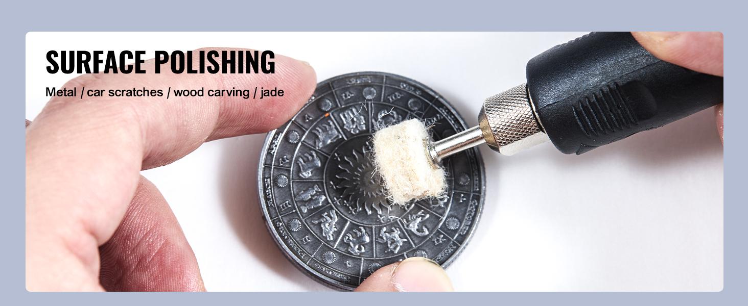 VEVOR Bench Polisher & Buffing Machine for Metal/Jewelry/Wood - With Wool & Abrasive Wheels, TikTokShopBlackFriday, 100 Tools, 3590RPM