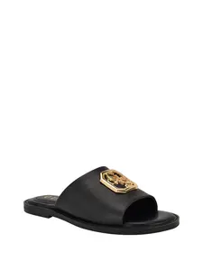 GUESS Female Graysie Faux-Leather Slide Sandals