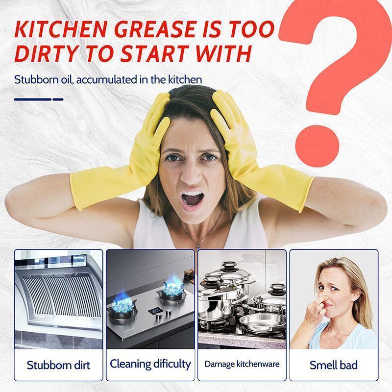 Kitchen Oil Remover Spray – Struggling with Sticky Grease? Heavy-Duty Degreaser Cleans Range Hoods, Cooktops & Tiles Effortlessly, Deep Cleaning Formula 500ml