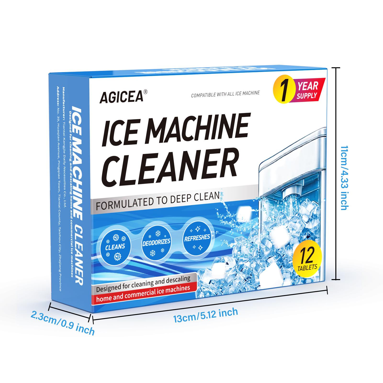 AGICEA Ice Machine Cleaner 12 Pieces - Compatible with All Ice Maker Cleaners, Coffee Cleaners & Household Cleaning Products