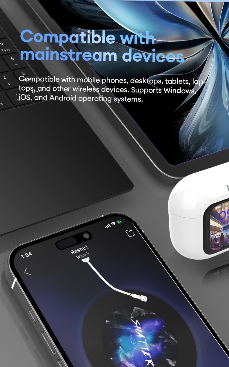 MGALL Y49 Multifunctional Wireless Headphones Supports 169 Language Translation, with 2025 Bluetooth 6.0, Colorful LCD Smart Touch Screen, Personalized Screensaver, Hi-Fi Sound, IPX5 Waterproof, Ideal for Office, Study, Sport & Calls