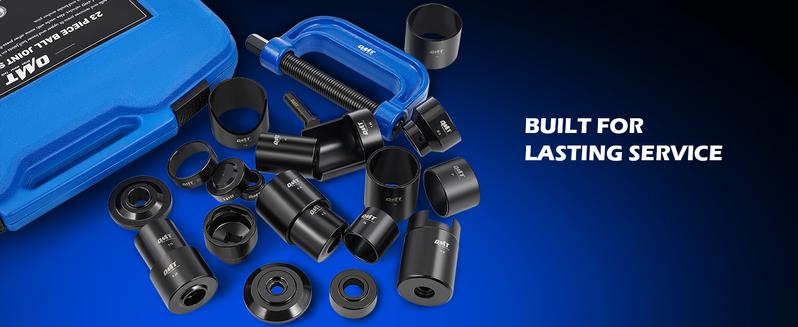 Orion Motor Tech Heavy-Duty Master Ball Joint Press Kit, 23pc Blue/Black Ball Joint Press & U Joint Removal Kit with Sockets and Universal Adapters, Heavy Duty Ball Joint Tool Set, , Limited Time Deal, tool box