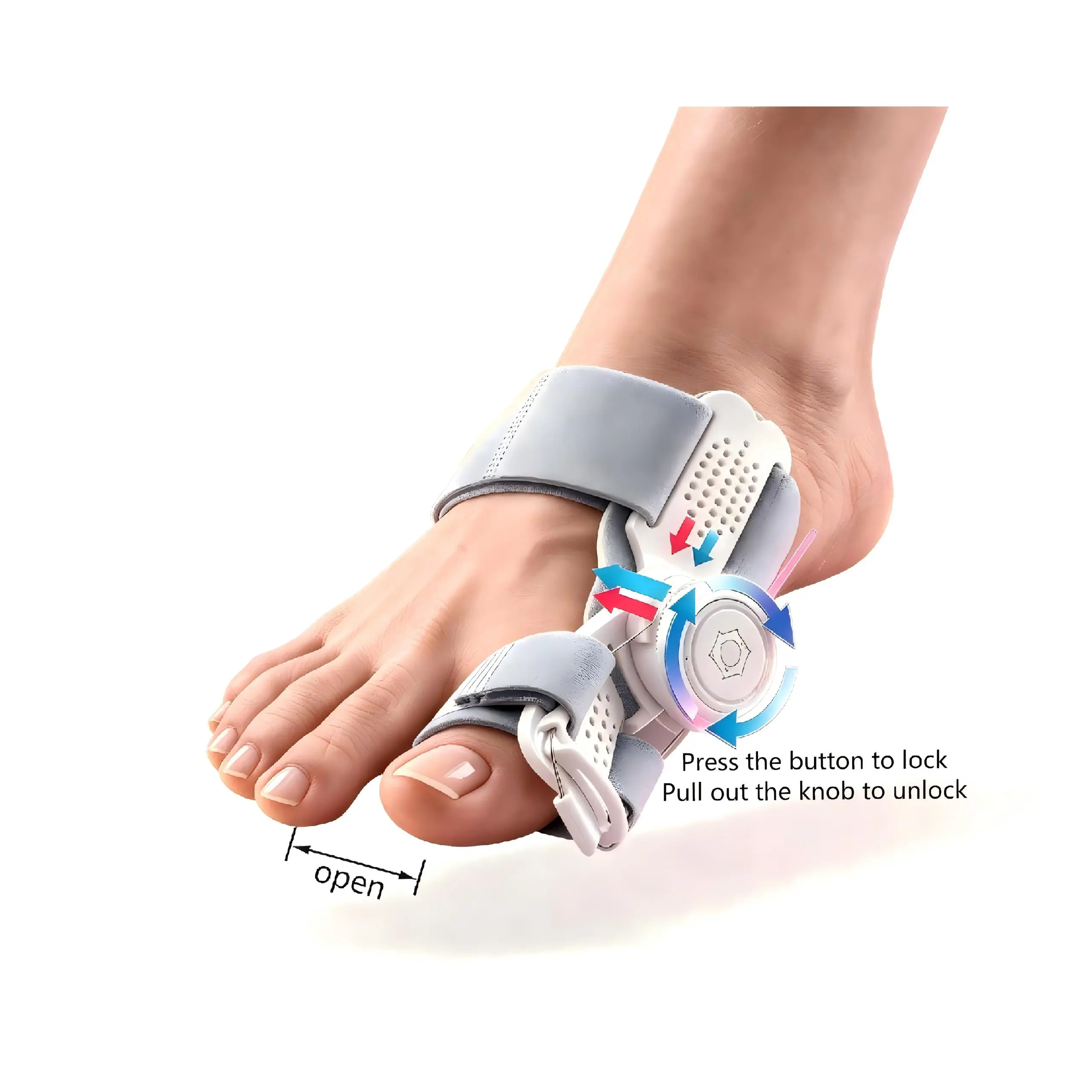 Unisex Orthopedic Bunion Splint - Manual Adjustable Toe Straightener for Hallux Valgus, Reinforced Steel Cable Foot Support Corrector, Universal One Size for Men Women Healthcare, Steel Cables
