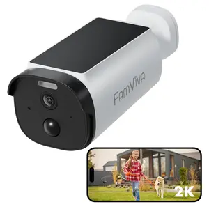 Solar Security Cameras Wireless Outdoor: 2K/3MP Battery Powered Camera with Integrated Solar Panel, AI Motion Detection, Color Night Vision, 2-Way Audio, IP65 Waterproof, No Wire Home Security System, Smart Phone App Control, Reliable Protection