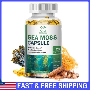 BBEEAAUU Organic Sea Moss Capsules -with Irish Sea Moss Bladderwrack Burdock Root