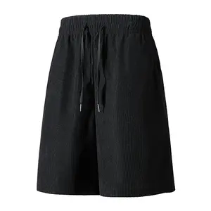 Men’s Summer Corduroy Straight-Leg Bermuda Shorts – Casual, Loose Fit, Versatile Athletic Running Pants