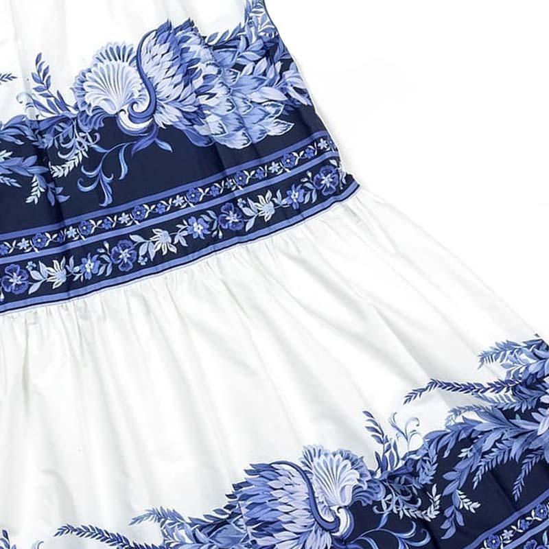 FLAXMAKER Women's V Neck Blue and White Porcelain Print One Piece Swimsuit and Skirt Set Beachwear Swimdress Bathing Suit Bathing Suit Stylish Beachwear #TikTokShopBlackFriday Tummy Control Swimwear